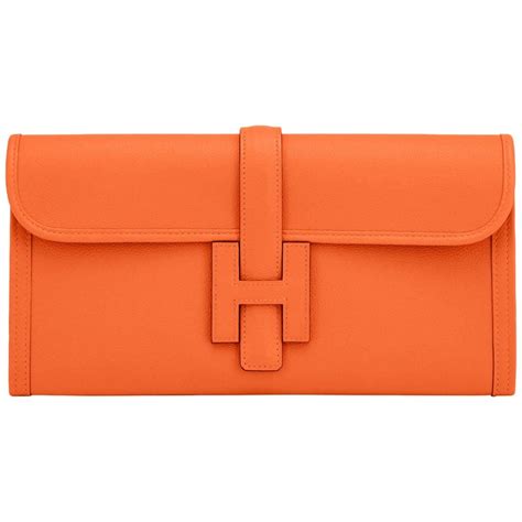 hermes jige clutch orange|hermes vintage clutch.